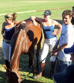 Bess, Gala, Michael with Foxy, Champion Pony of the Tournament, during their stay.